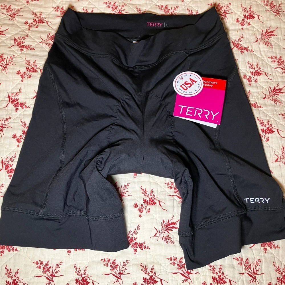 Terry Precision Bicycle Shorts for Women Large NWT Black Padded‎